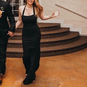 Worn once black halter gown